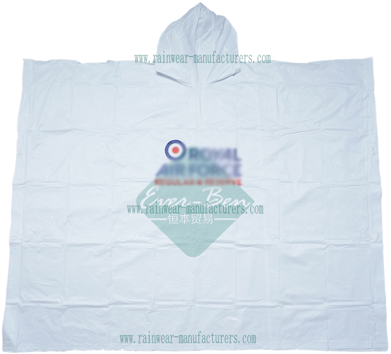 014 White Vinyl Rain Ponchos